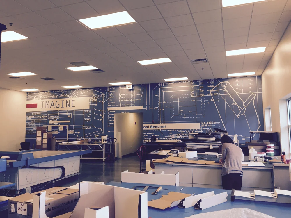 Commercial wallpaper installation for offices and retail