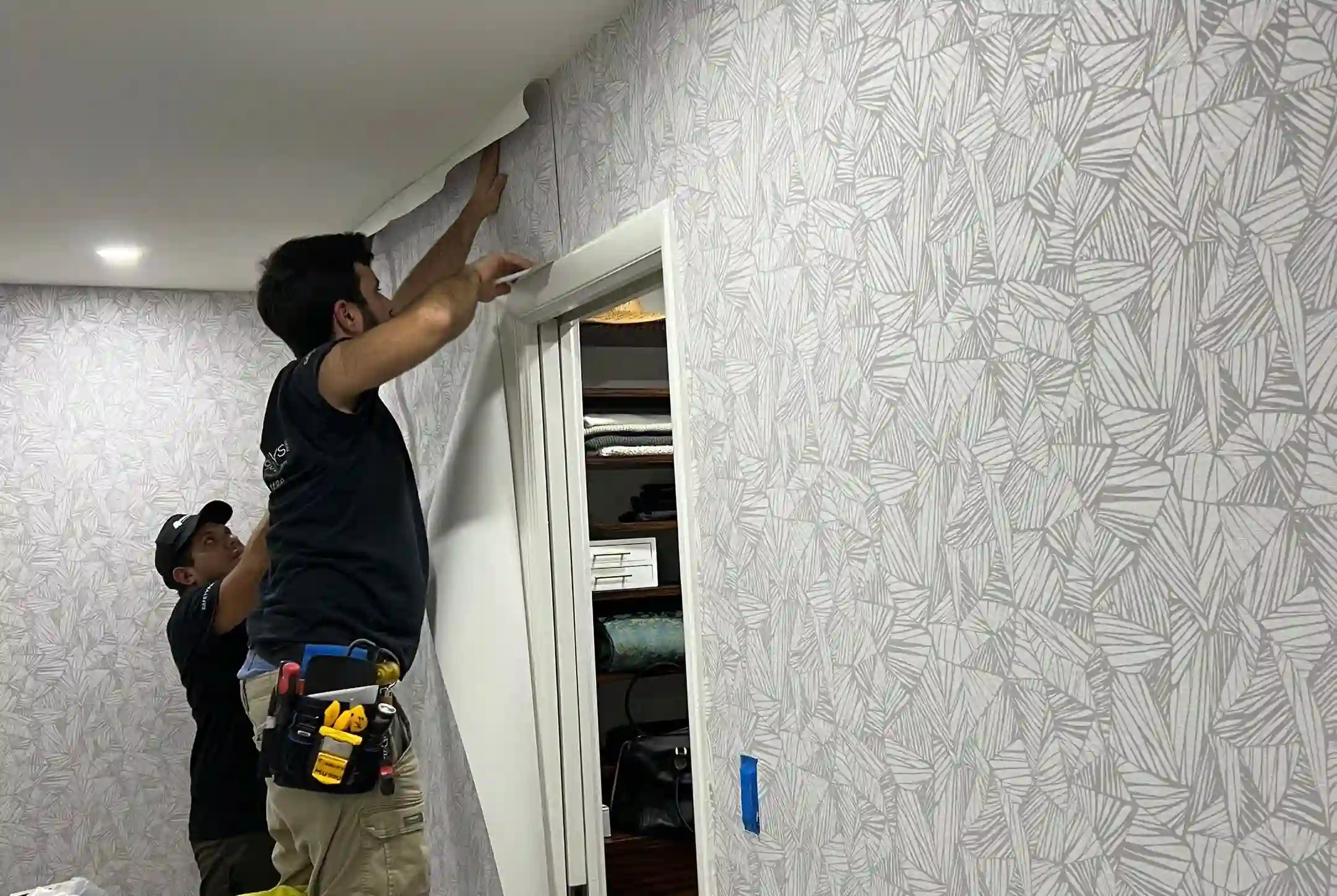 Elegant interior with professional wallcovering in Las Vegas home